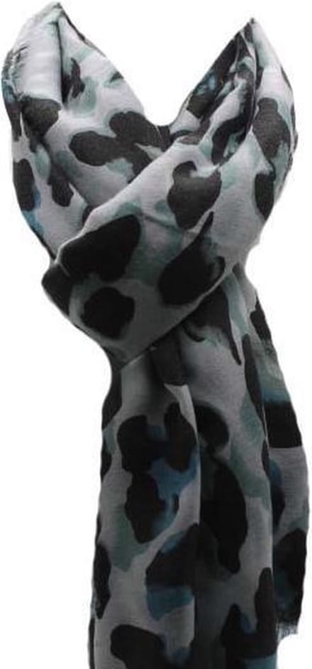 Dames Sjaal Tijger Print Sjaal Met Blauw-Groene Camouflage