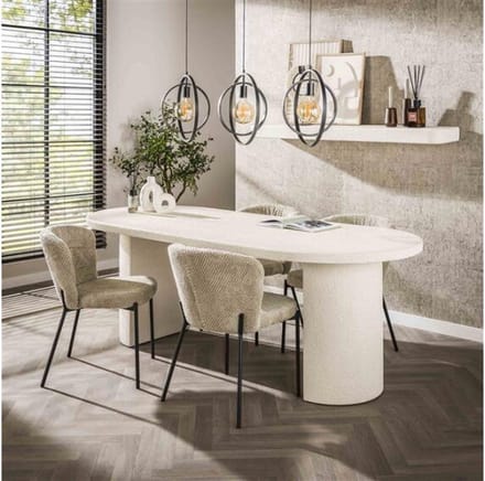 Eettafel arch stone 215x90cm - Marmer composiet
