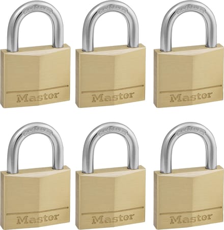 MasterLock Hangslot - Massief Messing - Gelijksluitend - 40mm - 6 stuks - 140EURSIX