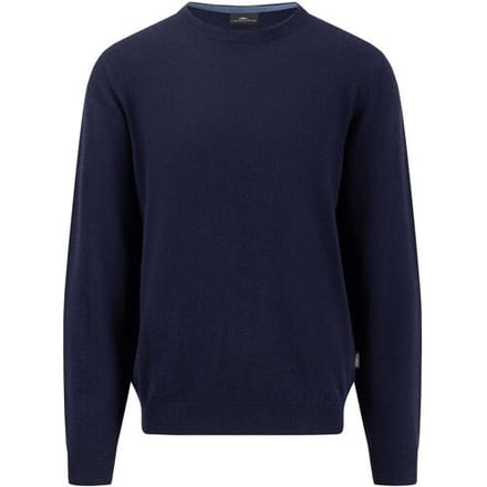 Fynch-Hatton Trui O-Neck Cashmere Uni Color Navy / male