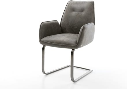 Sledestoel Zoa-Flex sledemodel vlak grafiet microvelours grijs antiek pocketveer kern