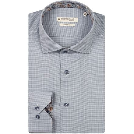 Giordano Overhemd Maggiore Semi Cutaway Mini Check Navy / male