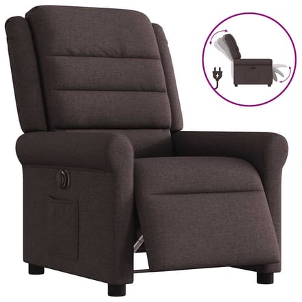 vidaXL - Fauteuil - verstelbaar - elektrisch - stof - donkerbruin