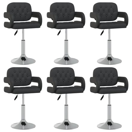 vidaXL - Eetkamerstoelen - draaibaar - 6 - st - kunstleer - zwart