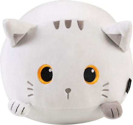 I-total - Kussen de witte kat - wit - kinderkussen - kussen Kinderkamer - Fun kussens - Sierkussen- zacht kinderkussen - pluche kinderkussen