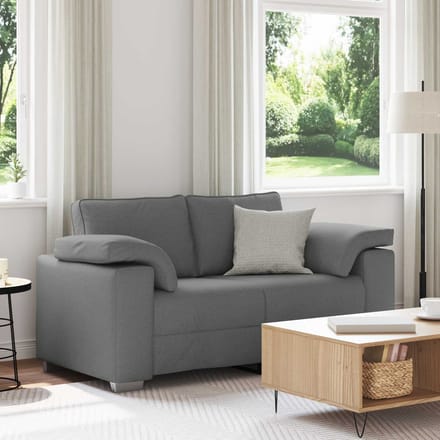 vidaXL - Loveseat - Donkergrijs - 160 - cm - Stof