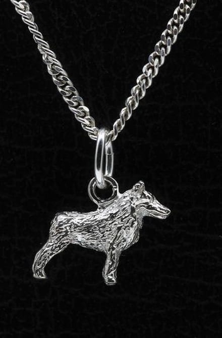 Zilveren Schipperke ketting hanger - klein