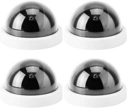 4 Stuks Dome Beveiligingscamera Set met Knipperende LED Imitatie CCTV