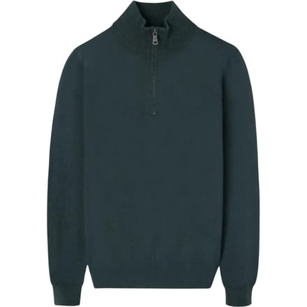 Hoge col 1/4 zip in gemêleerde wol Silbon