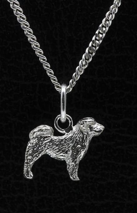 Zilveren Tibetaanse spaniel ketting hanger - klein