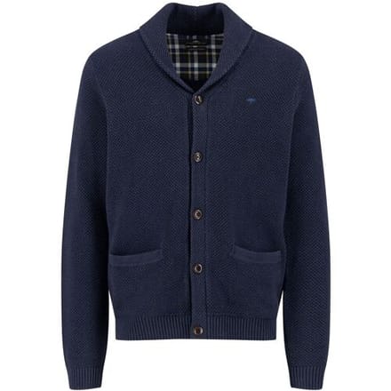 Fynch-Hatton Vest Solid Color Buttoned Shawl Collar Navy / male