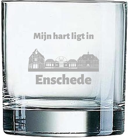 Gegraveerde Whiskeyglas 38cl Enschede