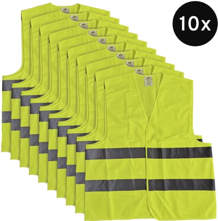 Mexxo Veiligheidshesje geel - set van 10 - one size - reflecterend - 100% polyester