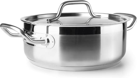 Kookpan met Deksel van Roestvrij Staal, 28 cm, Geschikt voor Inductie