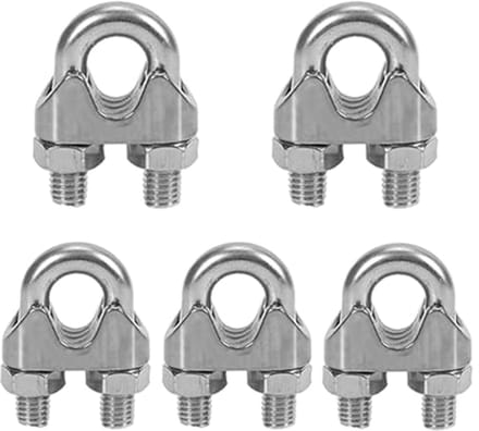 SolidKeus - 5 Stuks RVS Kabelklemmen voor Bevestiging van Stalen Kabels