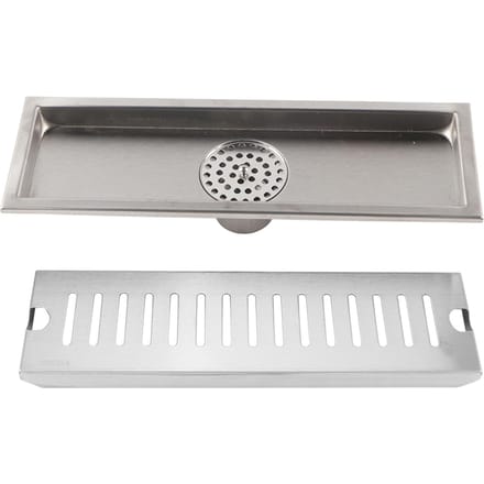 Grote Doorstroom RVS Rechthoek Douchevloerafvoer Badkamer Afvoerrooster(midden afwatering) white