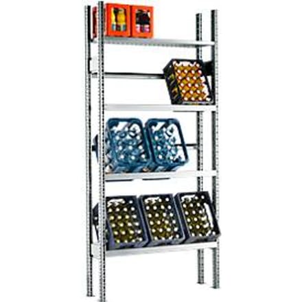 Drankkrattenrek, basiselement, L 1055 x D 300 x H 2278 mm, verzinkt