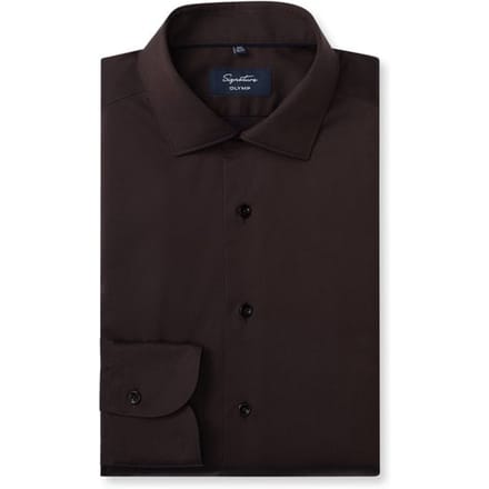 OLYMP Signature Overhemd, Tailored Fit, Signature Kent, Bruin