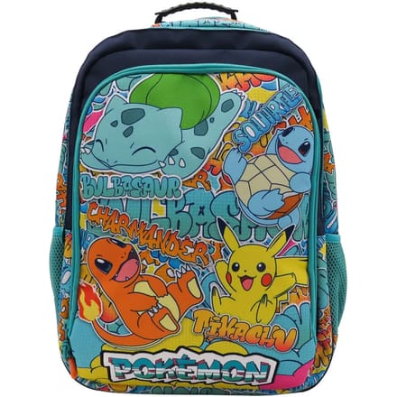 Pokémon - Rugzak - 3 vakken - Premium Quality - 43cm - Pikachu - Squirtle - Charmander - Bulbasaur