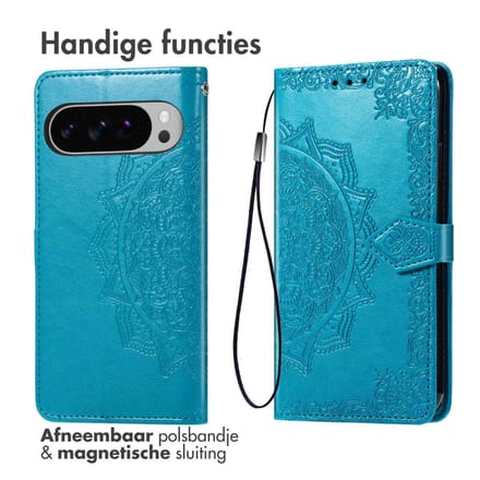 imoshion Hoesje - Geschikt voor Google Pixel 10 Pro XL - Mandala Bookcase - Turquoise