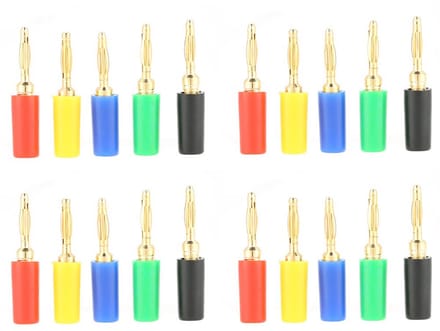 20 Stuks Banaanpluggen Set - 2mm Universele Test Aansluitingen voor Versterkers en Elektronica