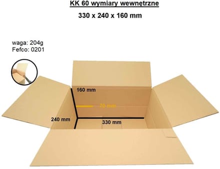 heykapak KK60 - Golfkarton - 330x240x160 mm - 25 stuks