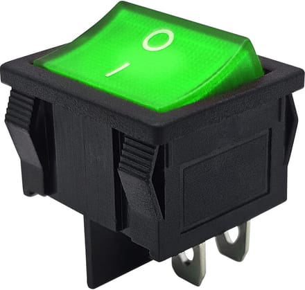 ProRide Wipschakelaar ON-OFF KCD5-202 - 2 Polig - 250V/6A - Groen met controlelampje