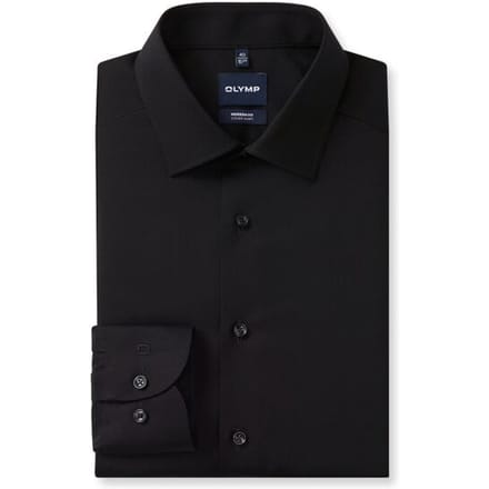 OLYMP Luxor Overhemd, Modern Fit, New Kent, Zwart