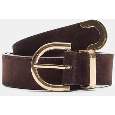 Stradivarius Basische riem met ronde gesp  Lichtkameel 80