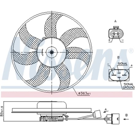 Koelventilatorwiel, motorkoeling NISSENS 850021