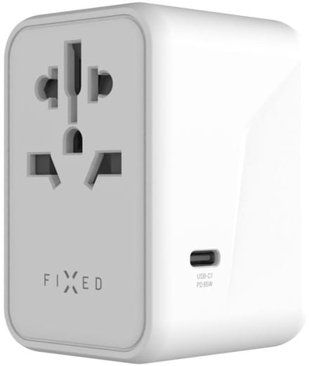 Netwerkoplader Fixed Travel, 65W, 3.25A, 2 x USB-A - 3 x USB-C, Wit
