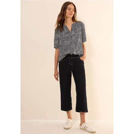 Gedessineerde blouse met gespleten hals