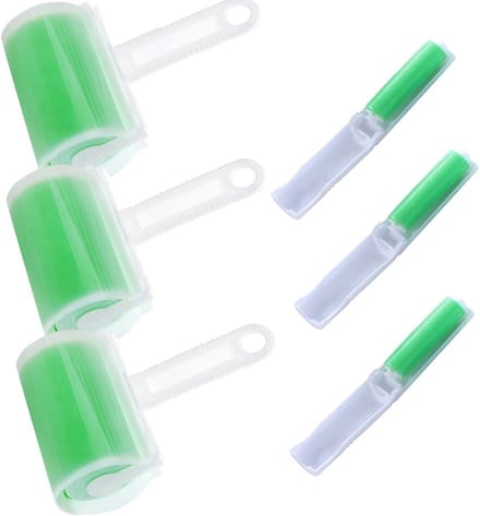 Dailygoods- Pluizenroller Herbruikbaar - Set van 6 Pluizen-/Haarrollers - Afwasbare Pluizenroller - Vochtbestendig - Duurzaam - Handvat van Kunststof - Pluizenborstel
