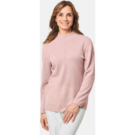 Heerlijk zachte kasjmier pullover met kraag - rosé - Gr. 22 van Goldner Fashion