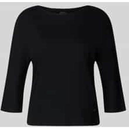 Shirt met boothals en labeldetail