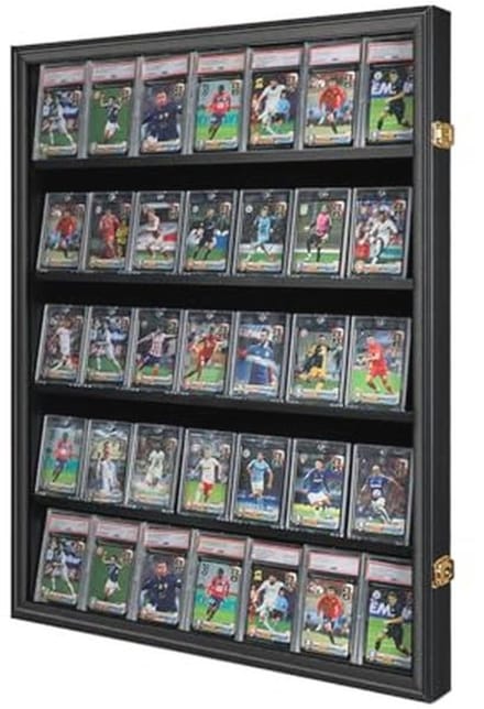 Display Case voor 35 Sportkaarten met UV-bescherming - Wandmontage en Elegant Ontwerp