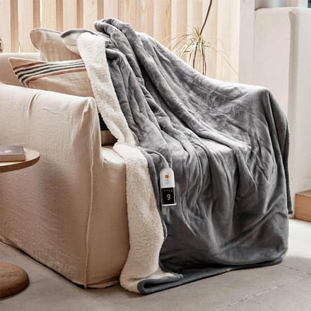 Elektrische Deken - Verwarmde Plaid - Extra Warmte - 6 Warmtestanden - 130x180cm - Grijs
