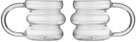 Bricard Marbella Glazen met Oor - Set van 2 - 290ml - Curvy Drinkglas - Wavy