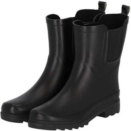 XQ Dames Regenlaarzen Rubber Plain Chelsea Zwart-40