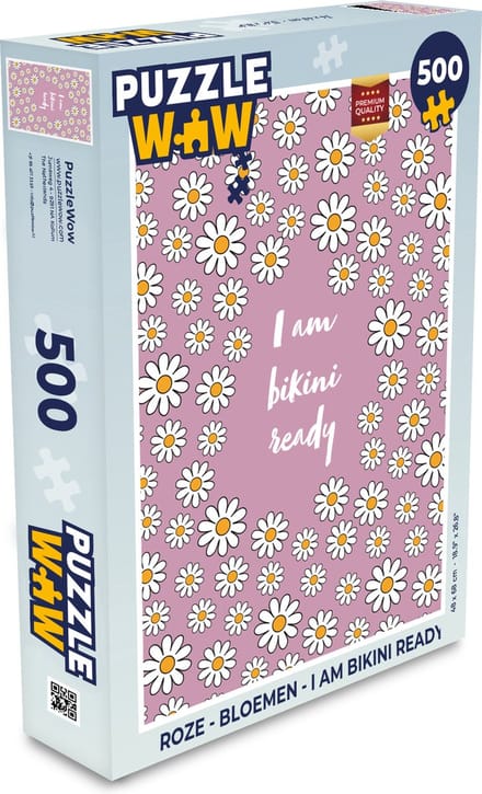 Puzzel Roze - Bloemen - I am bikini ready - Legpuzzel - Puzzel 500 stukjes