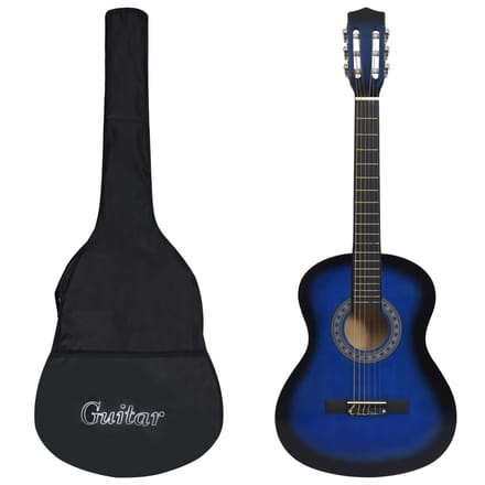 vidaXL - Gitaar - klassiek - beginner - met - tas - 3/4 - 36" - blauw