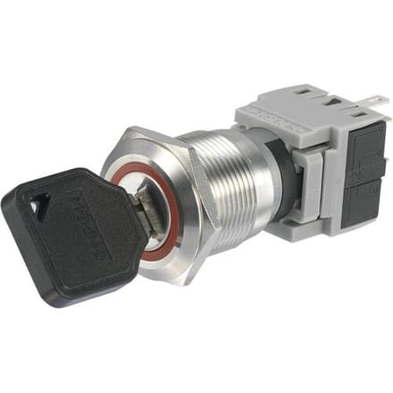 TRU COMPONENTS 704409 LAS1-BGQ-11Y/23 Sleutelschakelaar 250 V/AC 5 A 1x uit/(aan) 1 x 60 ° IP40 1 stuk(s)