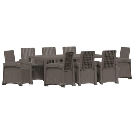 vidaXL - Tuin - Eettafel - Set - 9 - st - Lichtgrijs - en - antracietkleurig - PP