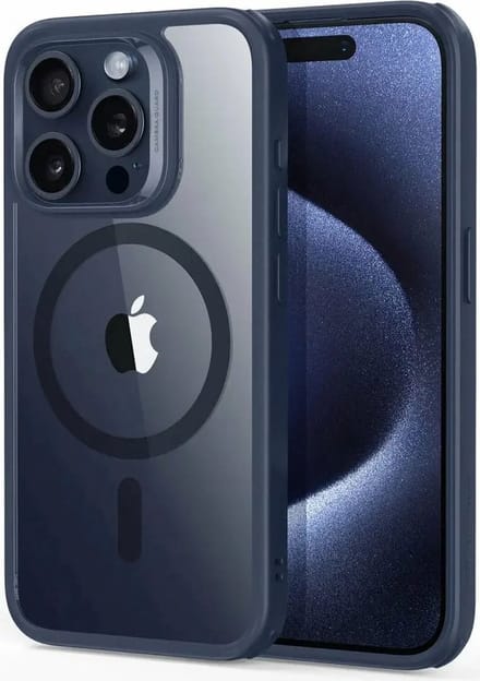 ESR Air Armor HaloLock iPhone 15 Pro Hoesje Back Cover Clear Blauw