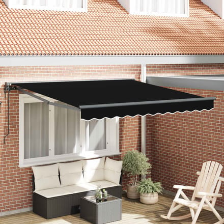 vidaXL - Zonnescherm - Frame - Zwart - 350 - x - 250 - cm - Polyester - met - PU-coating