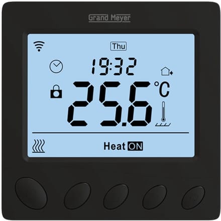 Programmeertbare Wi-Fi thermostaat W390, 16A, 230 V, Zwart