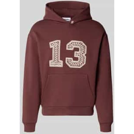 Hoodie met kettingborduursel en kangoeroezak