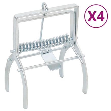 vidaXL - Mollenvallen - 4 - st - gegalvaniseerd - staal - zilverkleurig