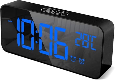 Digitale Wekker met Temperatuur, Instelbare Helderheid en 10 Melodieën