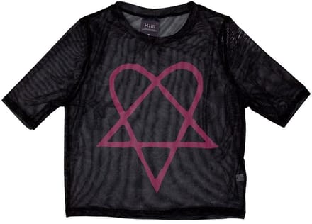 Him - Pink Heartagram Crop top - XXS - Zwart